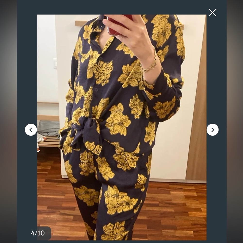 Vintage America Navy and Yellow Floral Jumpsuit - Picture 4 of 7
